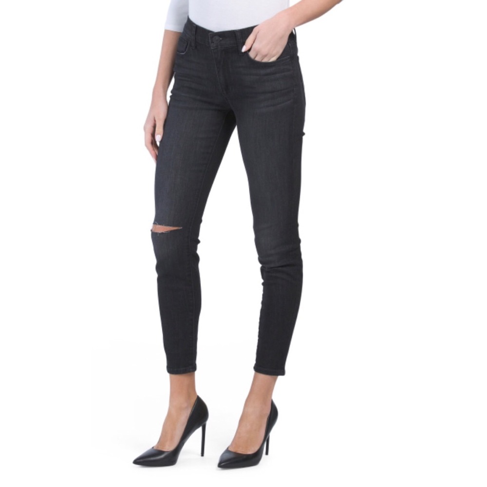 Hudson NWT Natalie Mid Rise Distressed Skinny Ankle Jeans 8 29 Vintage Black